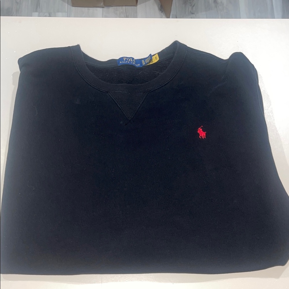 Polo by Ralph Lauren Men's Dark Sweater with Red Logo